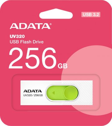 Adata UV320 256GB USB 3.2 Gen1 USB zibatmiņa, balta Adata UV320 256GB USB 3.2 Gen1 USB zibatmiņa, balta