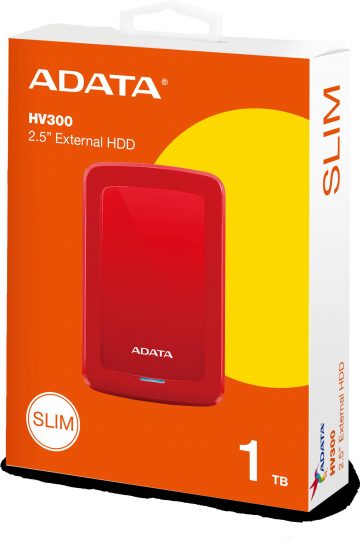 ADATA DashDrive HV300 1TB 2,5" USB 3.1 ārējais cietais disks, sarkans