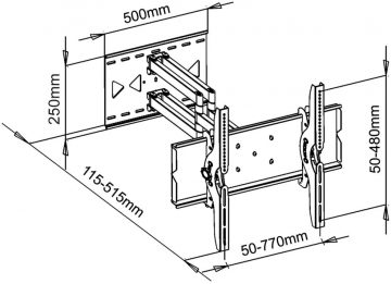 TV kronšteins LCD/LED/Plazmas 32-100" 100KG AR-24 ART vertikāla/horizontāla regulēšana