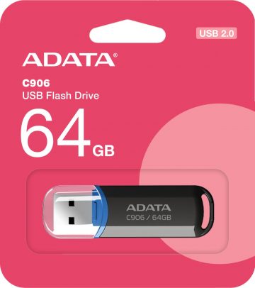 Adata USB zibatmiņa C906 64GB USB2.0, melna Adata USB zibatmiņa C906 64GB USB2.0, melna