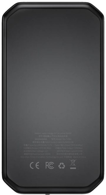 POWERBANK PĀRVEIDOTĀJS Baseus Max automašīnas palaišanas starteris CGNL020101 10000mAh 12V 1000A + KROKODILA KABEĻI POWERBANK PĀRVEIDOTĀJS Baseus Max automašīnas palaišanas starteris CGNL020101 10000mAh 12V 1000A + KROKODILA KABEĻI