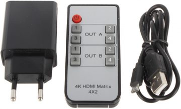 HDMI SLĒDZIS HDMI-SW-4/2MATRIX