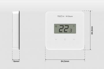 Sinum melns vadu telpas termostats R-S2 Tech kontrolieri