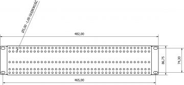 ATTE ADD-RACK2U1 montāžas adapteris ar taisniem caurumiem