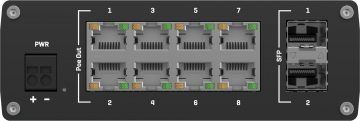 Teltonika TSW200 industriālais komutators 8xGE 2xSFP PoE (TSW2000000B0) DIN