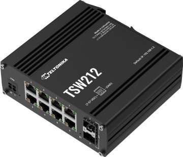 Teltonika TSW212 rūpnieciskais pārvaldītais komutators 8xGE 2xSFP (TSW212000000) DIN