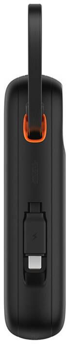 Baseus QPow 2 10000mAh 30W Power Bank ar 2 iebūvētiem USB-C kabeļiem - melns Baseus QPow 2 10000mAh 30W Power Bank ar 2 iebūvētiem USB-C kabeļiem - melns