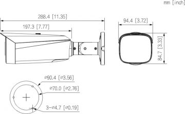 TIOC 3.0 Dahua IP kamera IPC-HFW3849T1-ZAS-PV-2712-PRO-melna