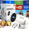 Zenwire R1 Full HD pārnēsājamais projektors ar Android Wifi un Bluetooth, pagriežams