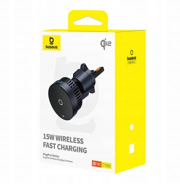 AUTO TURĒTĀJS INDUKTĪVAIS LĀDĒTĀJS Baseus MagPro BS-CW04 Qi 2.0 15W MagSafe GRILĒTS MELNS