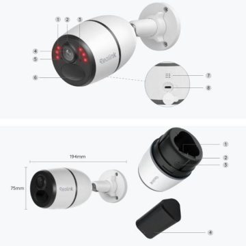 Reolink Go sērijas G340 8MP LTE 3G IP kamera ar akumulatoru