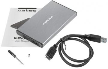 Natec Rhino GO SATA 2,5 collu USB 3.0 ārējā cietā diska korpuss, pelēks