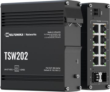 Teltonika TSW202 rūpnieciskais pārvaldītais komutators 8xFE 2xSFP PoE+ (TSW202000000) DIN Teltonika TSW202 rūpnieciskais pārvaldītais komutators 8xFE 2xSFP PoE+ (TSW202000000) DIN