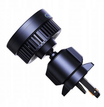 AUTO TURĒTĀJS INDUKTĪVAIS LĀDĒTĀJS Baseus MagPro BS-CW04 Qi 2.0 15W MagSafe GRILĒTS MELNS