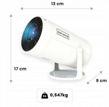 Zenwire R1 Full HD pārnēsājamais projektors ar Android Wifi un Bluetooth, pagriežams