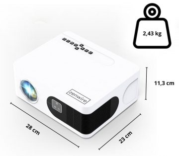 Zenwire E601H LED WiFi Android televizors FULL HD 4K autofokusa projektors