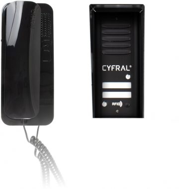 CYFRAL COSMO domofons 2 īrniekiem melna kasete melni domofoni CYFRAL COSMO domofons 2 īrniekiem melna kasete melni domofoni