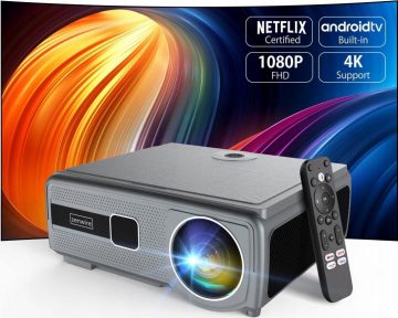 Zenwire E690H 1000 Ansi WiFi Android 11 projektors FULL HD 4K autofokuss