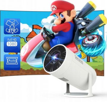 Zenwire R1 Full HD pārnēsājamais projektors ar Android Wifi un Bluetooth, pagriežams