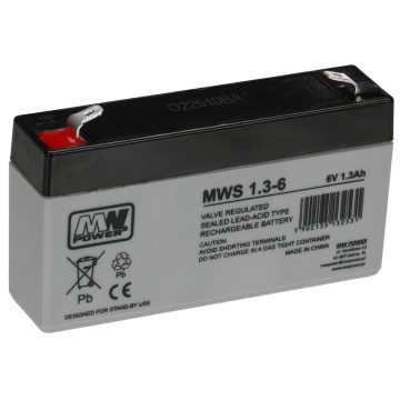 AKUMULATORS 6V/1.3AH-MWS MW PowerAKUMULATORS 6V/1.3AH-MWS MW Power