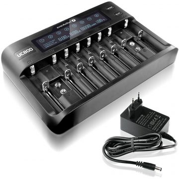 Lādētājs cilindriskām litija jonu un Ni-MH baterijām everActive UC-800 Lādētājs cilindriskām litija jonu un Ni-MH baterijām everActive UC-800