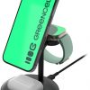 Greencell MagScape 3in1 15W MagSafe bezvadu lādētājs iPhone, AirPods un Apple Watch ierīcēm