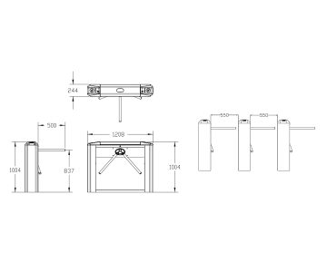 ZEMAIS TRĪS STANGU TURNIKETS TRIPODS ATLO-AKT303 ZEMAIS TRĪS STANGU TURNIKETS TRIPODS ATLO-AKT303
