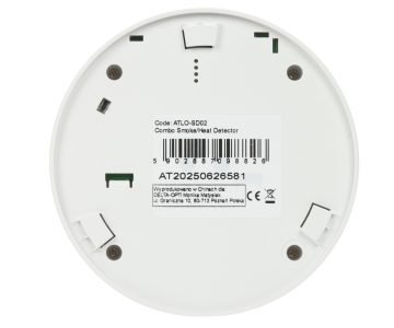 BEZVADU DŪMU UN SILTUMA DETEKTORS ATLO-SD02