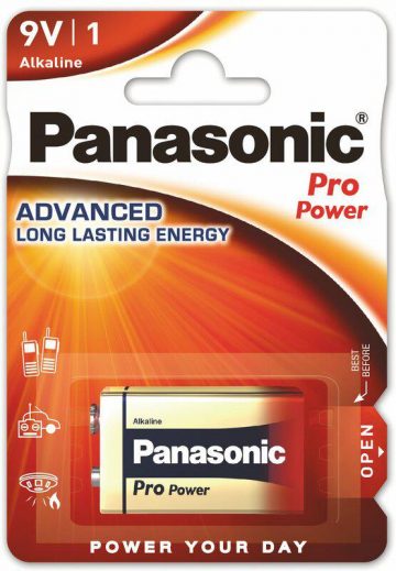 6LR61 PANASONIC 9V sārma PRO baterija (1 gab. blisterī)6LR61 PANASONIC 9V sārma PRO baterija (1 gab. blisterī)