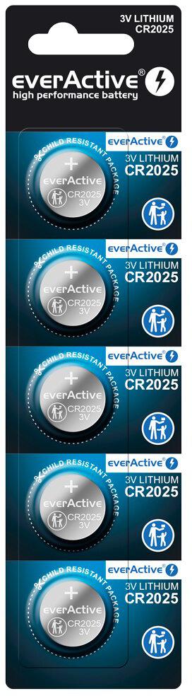 CR2025 everActive baterija (5 gab. blisteriepakojumā)CR2025 everActive baterija (5 gab. blisteriepakojumā)