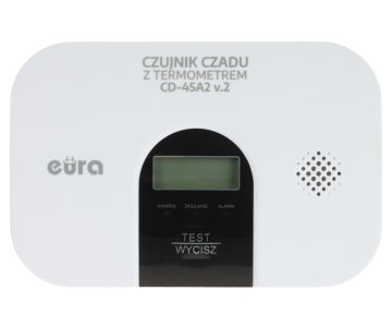 OGLEKĻA MONOKSĪDA (CO) DETEKTORS AR TERMOMETRU CD-45A2/V2 EURA