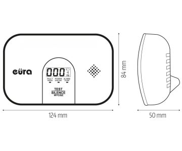 OGLEKĻA MONOKSĪDA (CO) DETEKTORS AR TERMOMETRU CD-45A2/V2 EURA