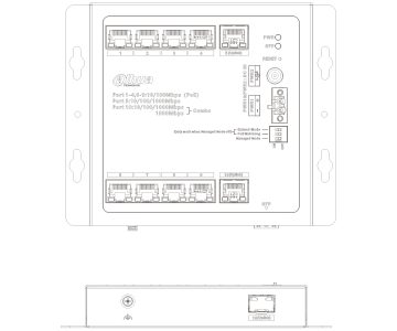 RŪPNIECISKAIS POE PĀRVALDĀMAIS SLĒDZIS CHS4110-8ET-90-F 8-PORTU SFP DAHUA