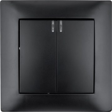 Dubultais slēdzis ar apgaismojumu VCX WESA LC 04C BlackDubultais slēdzis ar apgaismojumu VCX WESA LC 04C Black