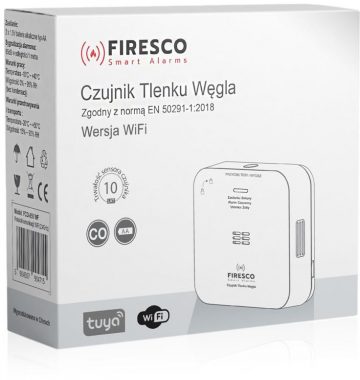 Firesco FCO-850 WF oglekļa monoksīda sensors ar WiFi un Tuya lietotni