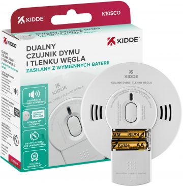 Kidde K10SCO 2-in-1 oglekļa monoksīda un dūmu detektorsKidde K10SCO 2-in-1 oglekļa monoksīda un dūmu detektors