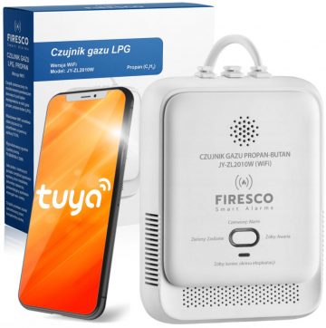 Firesco JY-ZL2010W LPG propāna-butāna gāzes sensors ar WiFi Tuya lietotniFiresco JY-ZL2010W LPG propāna-butāna gāzes sensors ar WiFi Tuya lietotni