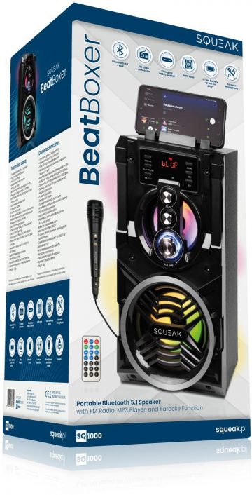 BeatBoxer Squeak SQ1000 BT skaļrunis, FM radio, MP3 BeatBoxer Squeak SQ1000 BT skaļrunis, FM radio, MP3