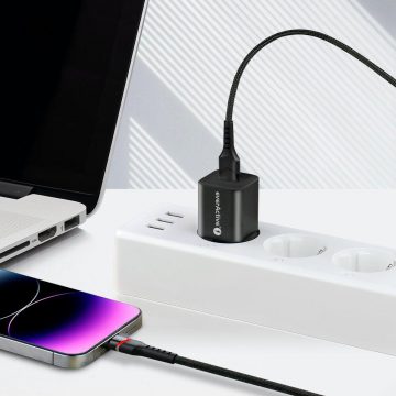 USB-A / Lightning kabelis Apple iPhone LED RGB everActive CBB-1IBR 100cm 2.4A