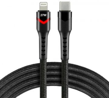 USB-C / Lightning kabelis Apple iPhone LED RGB everActive CBB-1CIR 100cm PD 27WUSB-C / Lightning kabelis Apple iPhone LED RGB everActive CBB-1CIR 100cm PD 27W