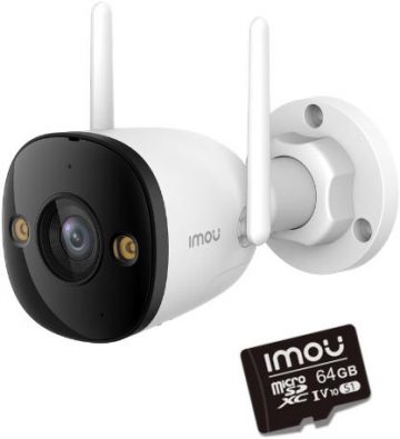 Imou bullet 3 5MP Wi-Fi IR30 IP kamera ar 64 GB atmiņas kartiImou bullet 3 5MP Wi-Fi IR30 IP kamera ar 64 GB atmiņas karti