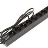 Strāvas pagarinātājs ar 9 ligzdām PD-9/R-IEC Strāvas pagarinātājs ar 9 ligzdām PD-9/R-IEC