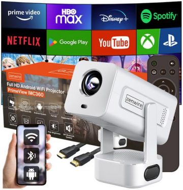 Zenwire PrimeView IMC360 mini projektors ar Android 13/WiFI/350/FULL HD izšķirtspēju