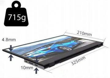 Zenwire 14 collu pārnēsājamais monitors ar USB-C Full HD 1920x1080 IPS HDMI