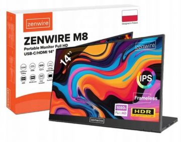 Zenwire 14 collu pārnēsājamais monitors ar USB-C Full HD 1920x1080 IPS HDMI