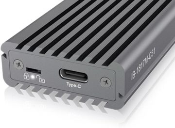 IcyBox IB-1817M-C31 C tipa uz PCIe NVMe M.2 korpuss IcyBox IB-1817M-C31 C tipa uz PCIe NVMe M.2 korpuss