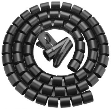 Unitek kabeļu organizators Spirālveida kabeļu organizators, 10 metri, 22 mm diametrs, melnsUnitek kabeļu organizators Spirālveida kabeļu organizators, 10 metri, 22 mm diametrs, melns