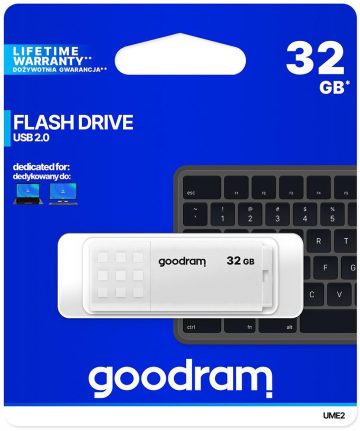 Goodram UME2 32GB USB 2.0 balta zibatmiņaGoodram UME2 32GB USB 2.0 balta zibatmiņa