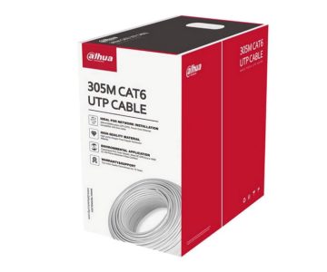 VĪTĀ PĀRA KABELIS PFM923I-6UN-C-WHITE 305&nbsp;m UTP KAT. 6 DAHUA