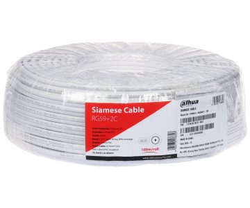 KABELIS CCTV PFM941I-RG59N/21-100-WHITE RG59 + 2 x 0.75 mm² DAHUA KABELIS CCTV PFM941I-RG59N/21-100-WHITE RG59 + 2 x 0.75 mm² DAHUA